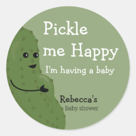 Pickle me Happy baby shower Ronde Sticker