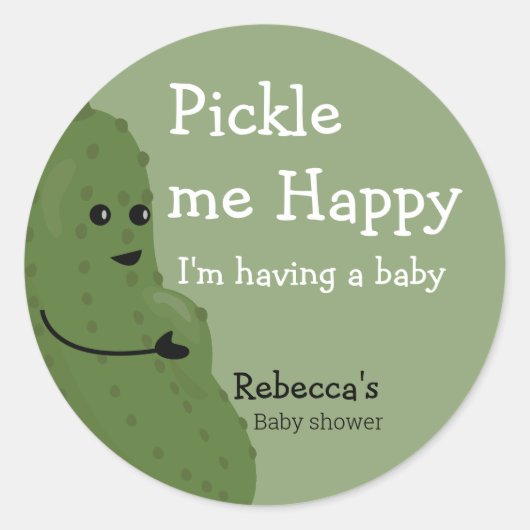 Pickle me Happy baby shower Ronde Sticker (Voorkant)