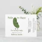 Pickle me Happy Baby shower Uitnodiging (Staand voorkant)