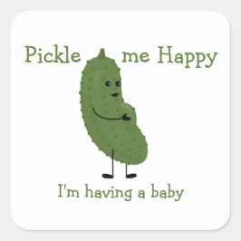 Pickle me Happy baby shower Vierkante Sticker