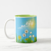 Pickle met roze bril tweekleurige koffiemok (Links)