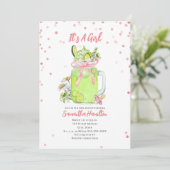 Pickle Milkshake Pink Bow Girl Baby shower Kaart (Staand voorkant)