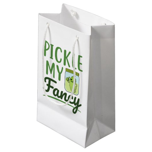 Pickle My Fancy Pickles Lover Cute Green Dill Jar Klein Cadeauzakje (Voorkant Gekanteld)