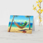 Pickle ontspannen in hangmat voor Vaderdag Kaart (Gele Bloem)