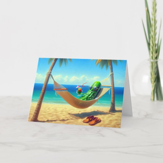 Pickle ontspannen in hangmat voor Vaderdag Kaart (Voorkant)