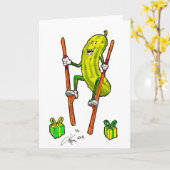 Pickle op Stilts Verjaardag Kaart (Gele Bloem)