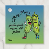 Pickle Pals Funny Cartoon Pickles Jar Label (Voorkant)