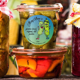 Pickle Pals Grappige Cartoon Augurken Label