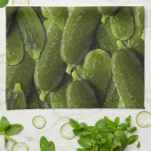 Pickle Pattern Fresh Green Cucumber Pickles Theedoek (Gevouwen)