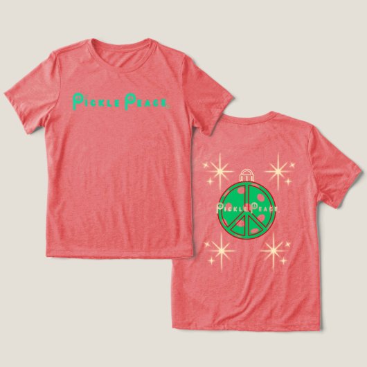pickle peace kerstbal T-shirt (Ontwerp Voorkant & Achterkant)