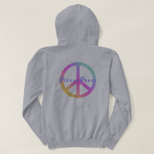 Pickle peace T-shirt in pasteltinten (Design achterkant)