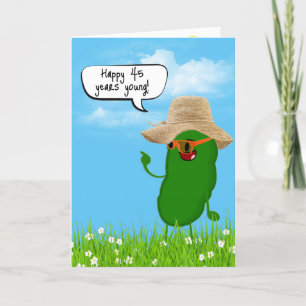 Pickle Persoon Met Pet voor 45e Verjaardag Kaart