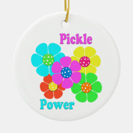 Pickle Power Pickleball Keramisch Ornament