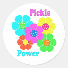 Pickle Power Pickleball Ronde Sticker