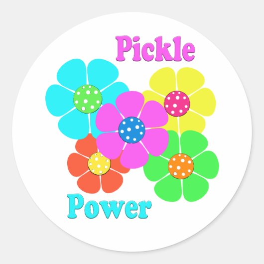 Pickle Power Pickleball Ronde Sticker (Voorkant)