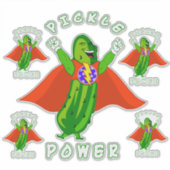 Pickle Power Pickleball Super Hero Sticker (Voorkant)