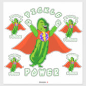 Pickle Power Pickleball Super Hero Sticker (Vel)