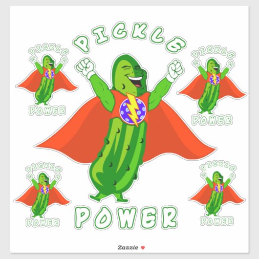 Pickle Power Pickleball Super Hero Sticker (Vel)