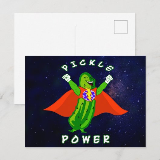 Pickle Power Pickleball Superheld Briefkaart (Voorkant / Achterkant)