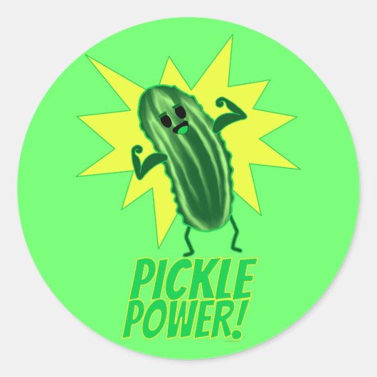 Pickle Power! Ronde Sticker (Voorkant)