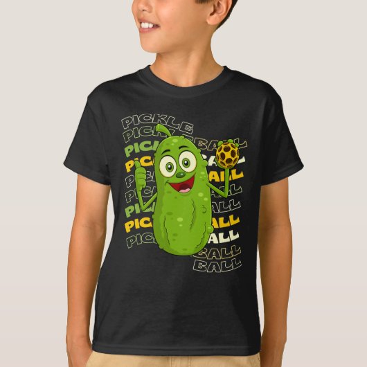 Pickle Power! Schattigee Pickleball Kinder T-shirt (Voorkant)