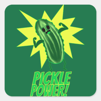 Pickle Power! Vierkante Sticker