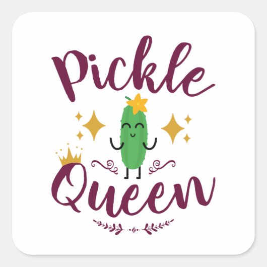 Pickle Queen Pickles Lover Women Girls Vierkante Sticker (Voorkant)