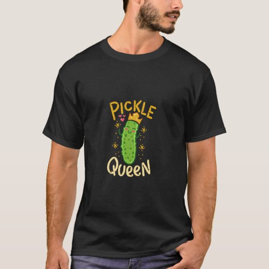 Pickle Queen Vegan Funny Cucumber Vegetable T-shirt (Voorkant)