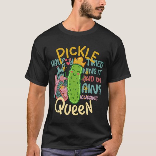 Pickle Queen Vegan Funny Cucumber Vegetable T-shirt (Voorkant)