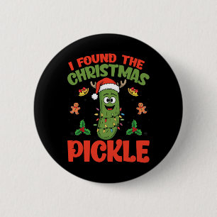 Pickle Santa Hat Kerstverlichting - Ik vond de ker Ronde Button 5,7 Cm