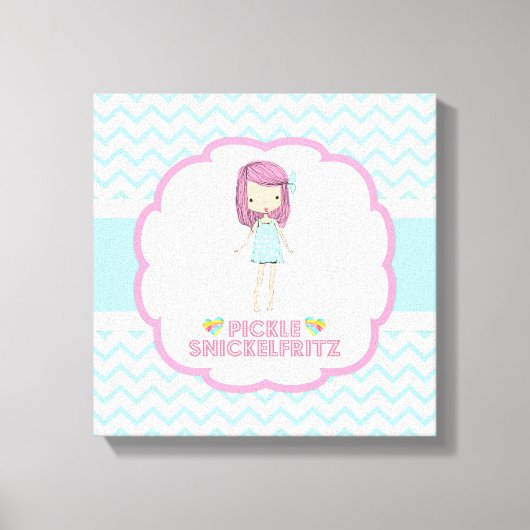 Pickle Snickelfritz 12x12 Canvas - Blauwgroen Chev (Voorkant)
