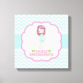 Pickle Snickelfritz 12x12 Canvas - Blauwgroen Chev Afdruk