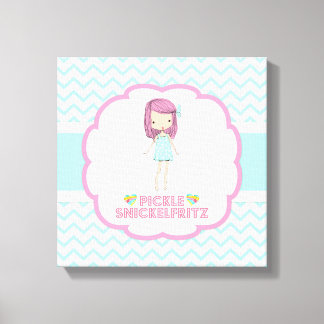 Pickle Snickelfritz 12x12 Canvas - Blauwgroen Chev Afdruk