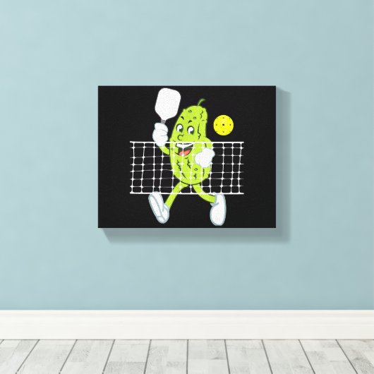 Pickle Speling Pickleball - Funny Pickleball Paddl Canvas Afdruk (Insitu (Houten vloer))