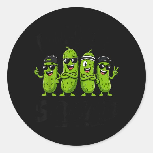 Pickle Squad Augurken Grappig Augurk Liefhebber De Ronde Sticker (Voorkant)