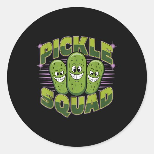 Pickle Squad Dill Team Ronde Sticker (Voorkant)