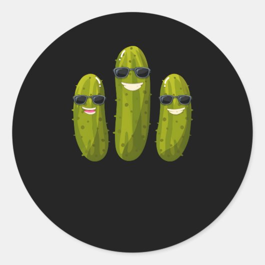 Pickle Squad Vegan Dill Pickle Squad Ronde Sticker (Voorkant)