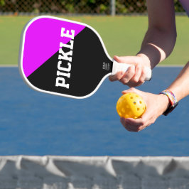 PICKLE Tropisch Roze Zwart Diagonaal Kleurblok Pickleball Paddle