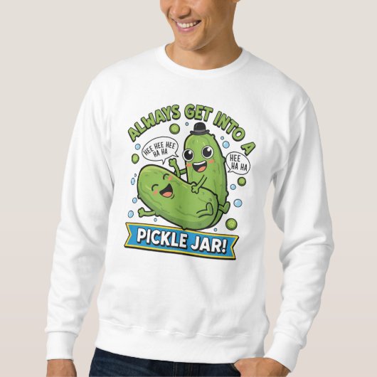 Pickle Trouble Tee – Cartoon Pun Trui (Voorkant)
