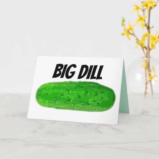 PICKLE VERJAARDAG KAART, GROTE DILL KAART (Gele Bloem)