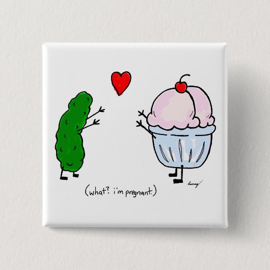 Pickle verliest Ice Cream-Button Vierkante Button 5,1 Cm (Voorkant)