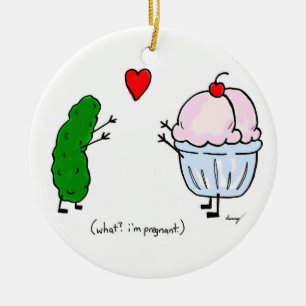 Pickle verliest Ice Cream-Ornament - blauw Keramisch Ornament