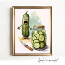 Pickle Wall Art Keuken Decor Scared Pickle Gesnede