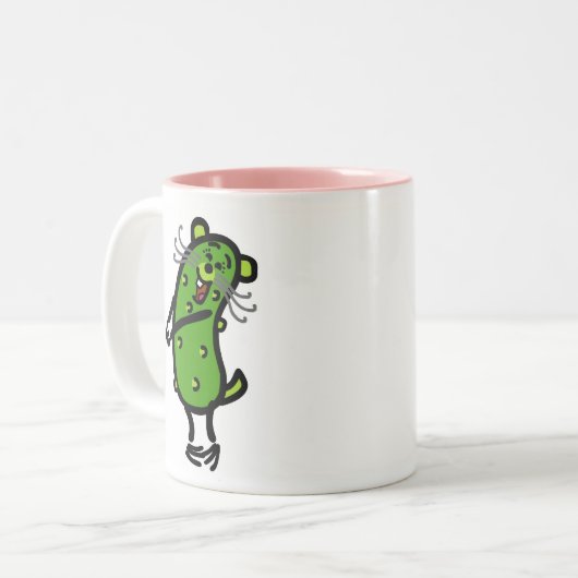 Pickle Weasel verliest me mok. Tweekleurige Koffiemok (Voorkant links)