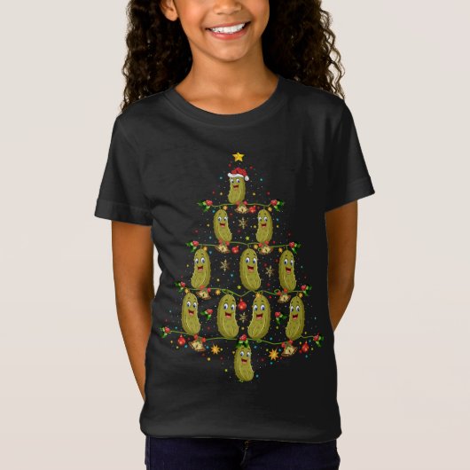 Pickle Xmas Tree Gift Santa Hat Pickle Fruit Chris T-shirt (Voorkant)