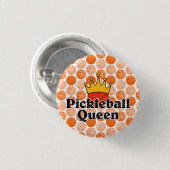 Picklebalkoningin - Oranje bal met gouden kroonkro Ronde Button 3,2 Cm (Voorkant /achterkant)