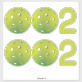 Pickleball 002 groen 2 in 1 sticker (Vel)