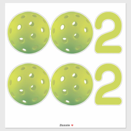 Pickleball 002 groen 2 in 1 sticker (Vel)