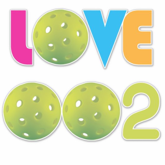 Pickleball 002 groen / liefde 2 in 1 sticker (Voorkant)
