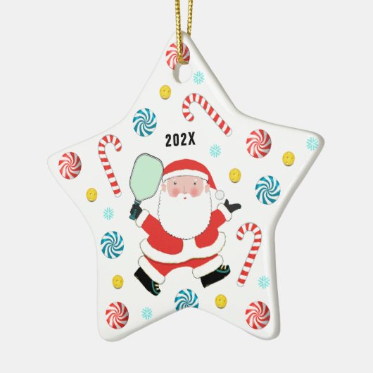 Pickleball 2023 Keepomwille Keramisch Ornament (Links)